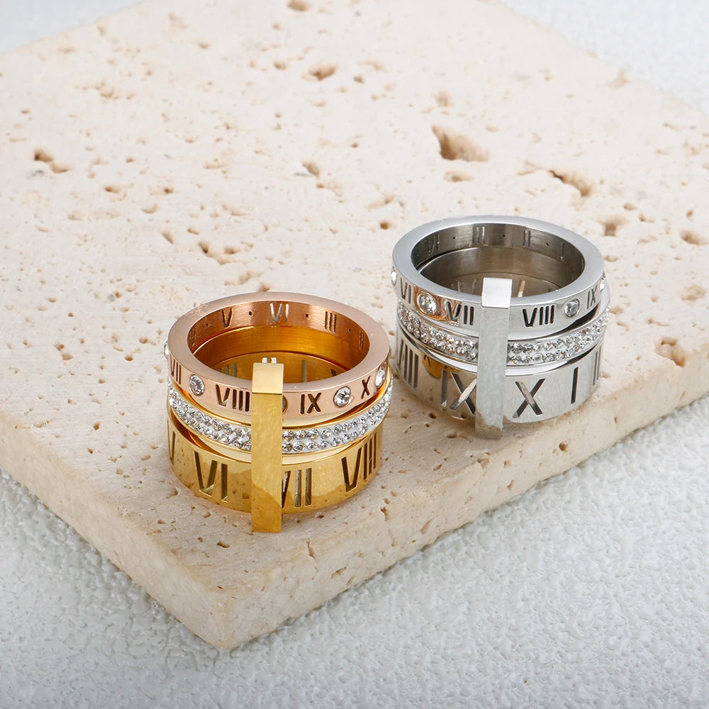 Rotatable Roman Numerals Ring
