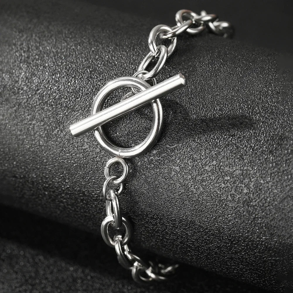Paperclip Circle Bar Bracelet