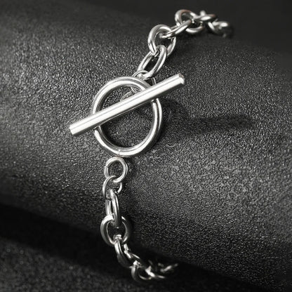 Paperclip Circle Bar Bracelet