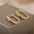 Minimal Zircon Round Earrings