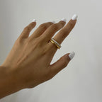 White Inlaid Zirconia Ring