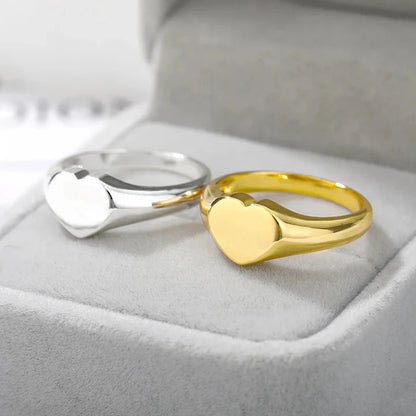 Minimal Couple Heart Ring