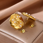 Round Pearl Earrings