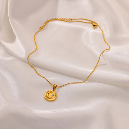 Blue Star Moon Necklace