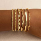 Dainty Link Chain Bracelet Set