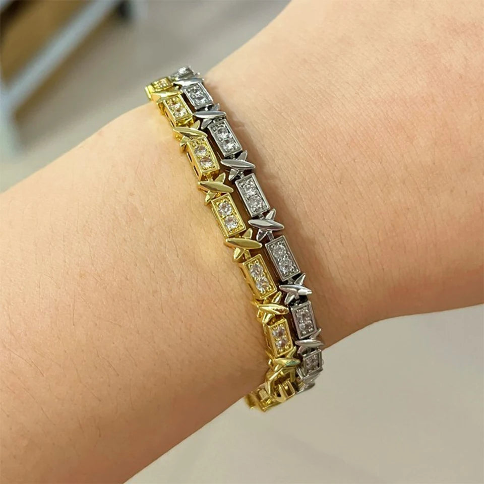 X Cross Charm Bracelet