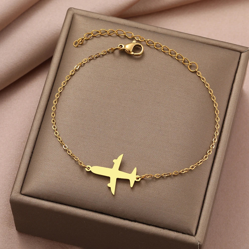 Stainless Steel Airplane Bracelet