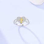 Silver Heart Cross Ring