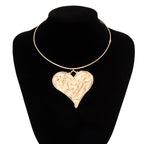 Exaggerated Big Heart Choker Necklace