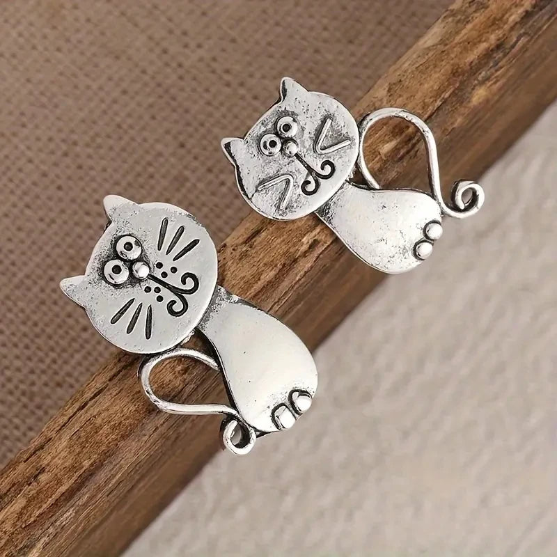 Delicate Cat Stud Earrings