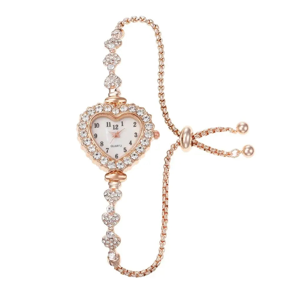 Rhinestone Studded Heart Watch