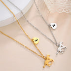 Horse Heart Initial Necklace
