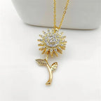 Rotatable Sunflower Necklace