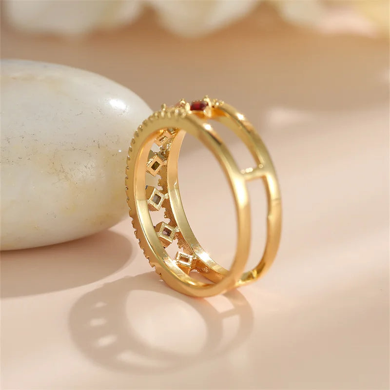 Rainbow Crystal Stone Ring