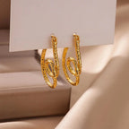 Curved Rope Stud Earrings