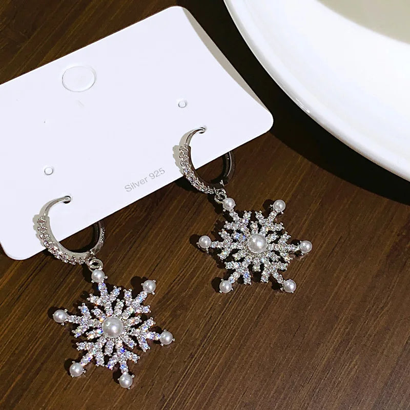 Sparkling Snowflake Earrings