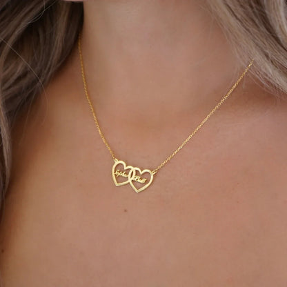 Personalized Couple Hearts Necklace