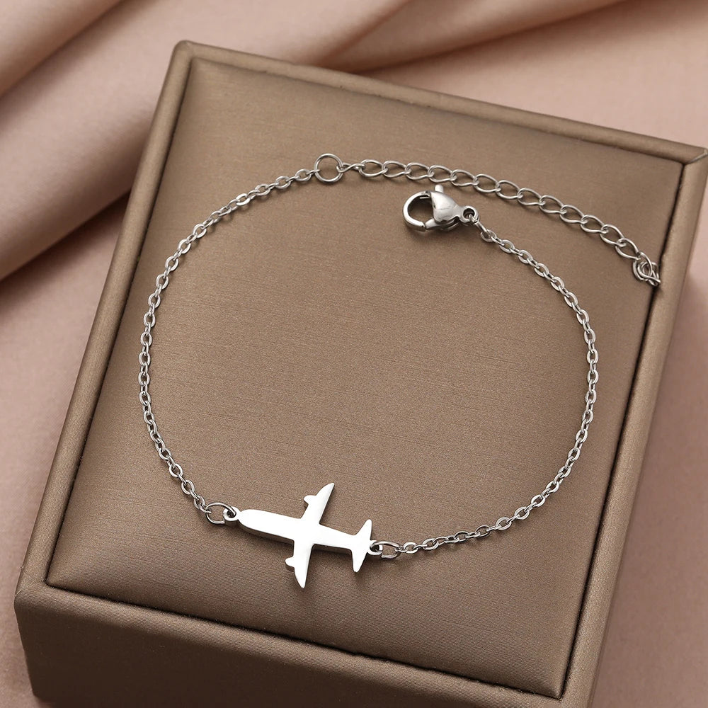 Stainless Steel Airplane Bracelet