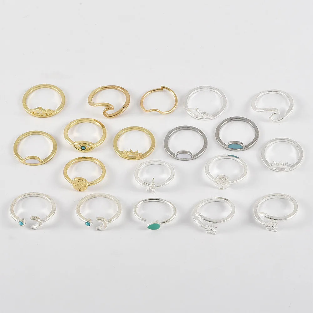 19 PCS Vintage Knuckle Ring Set