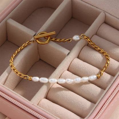 Pearl Buckle Chain Bracelet
