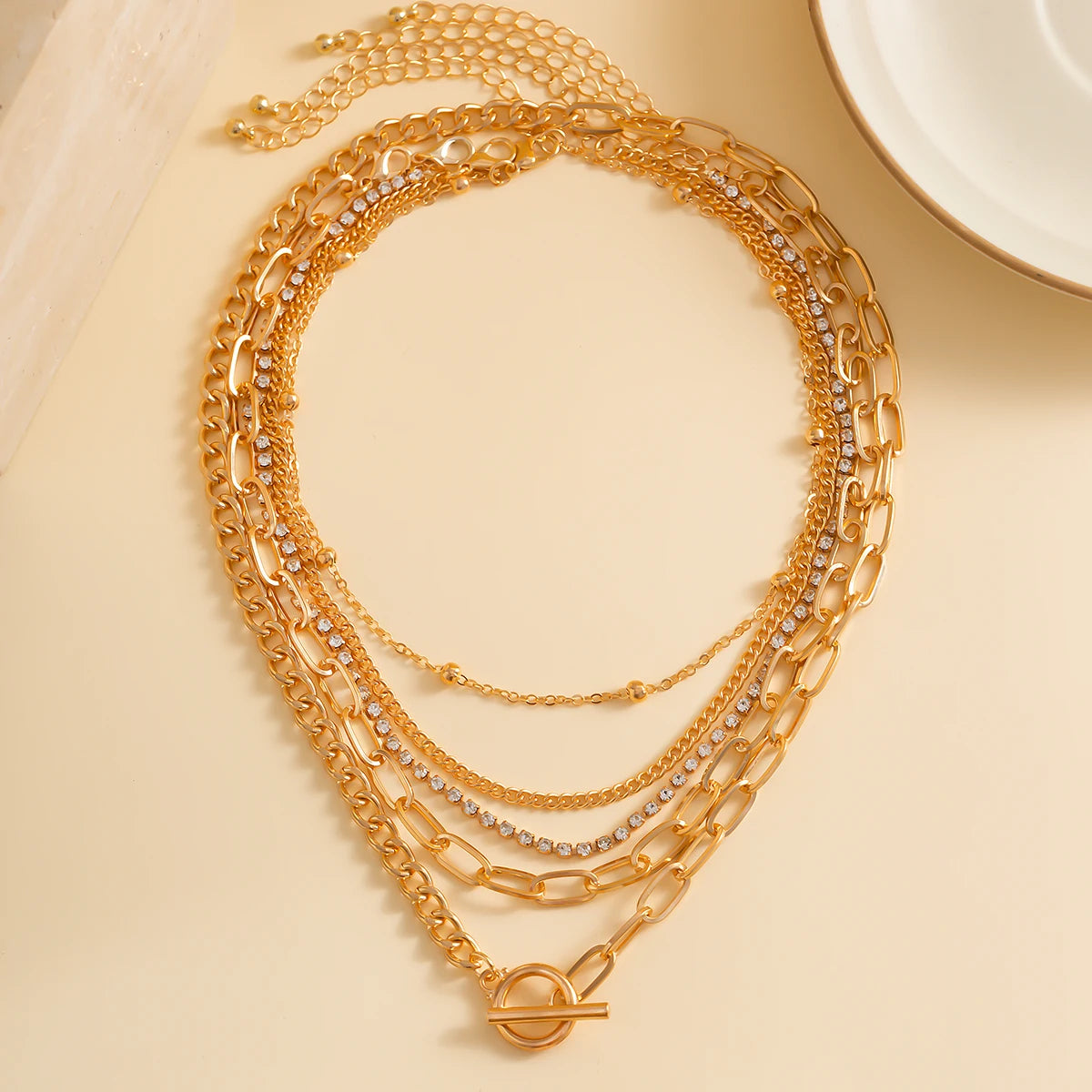 5 PCS Layered Chain Necklace Set
