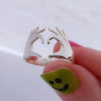Double Hand Heart Ring