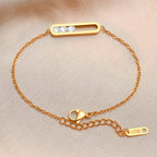 Thin Crystal Charm Bracelet
