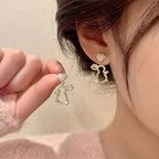 Crystal Hollow Rabbit Earrings