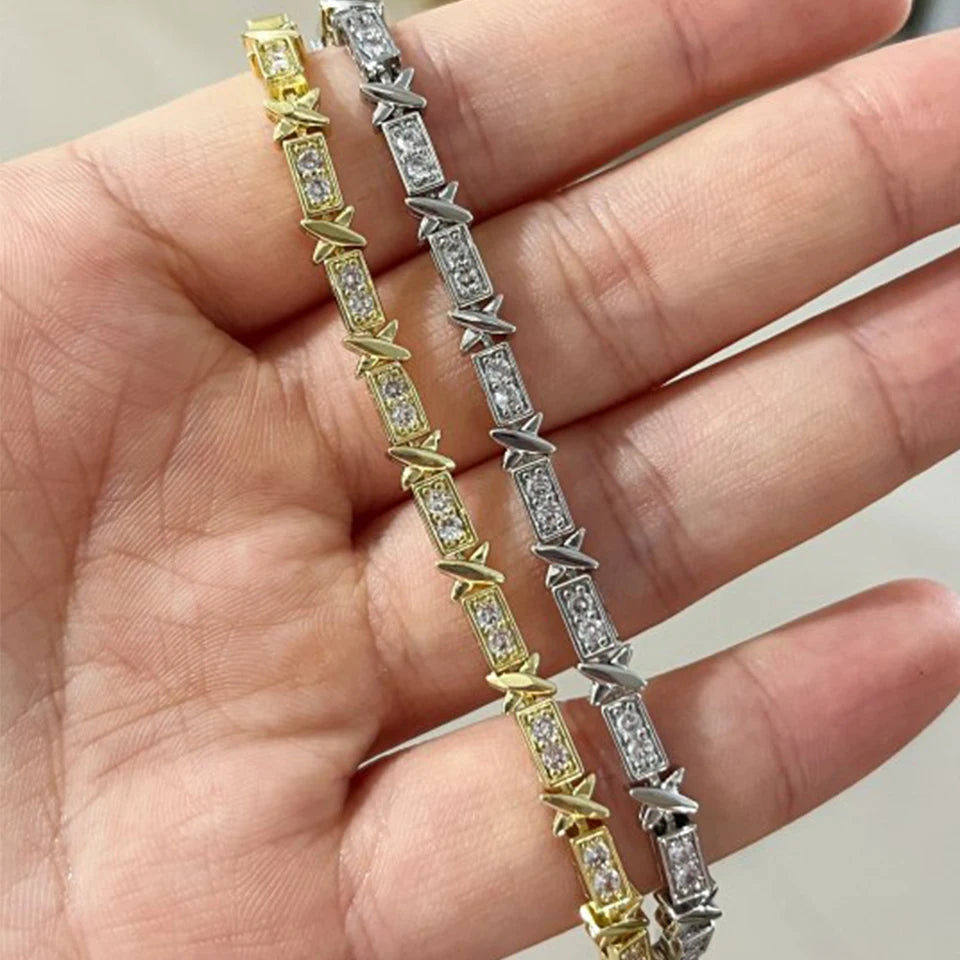 X Cross Charm Bracelet