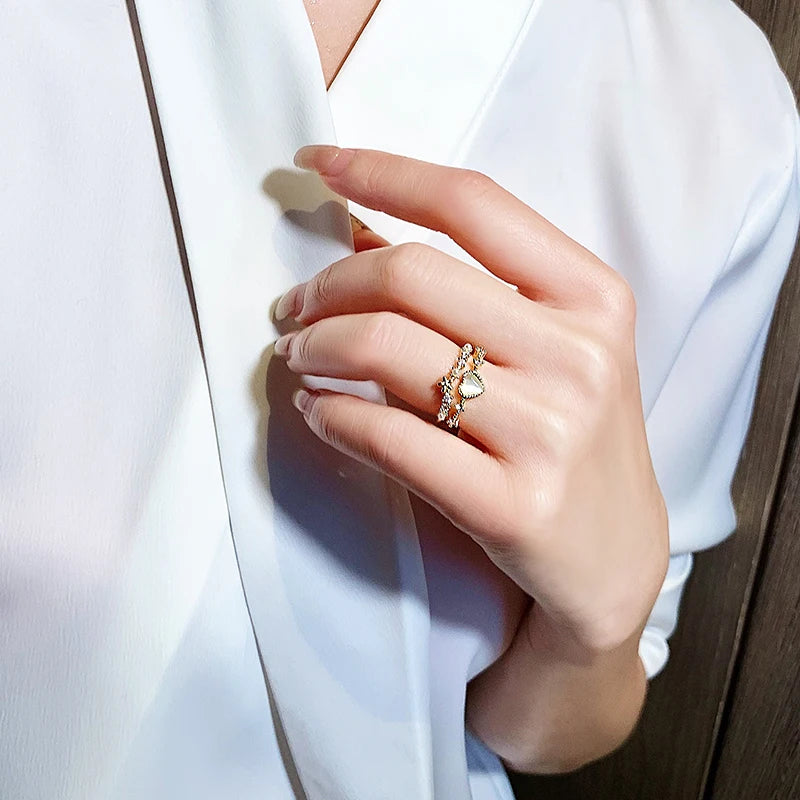 Double Love Crystal Ring