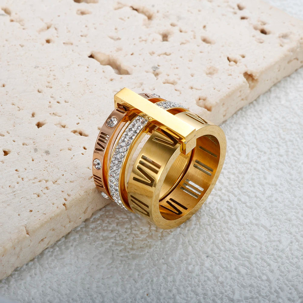 Rotatable Roman Numerals Ring