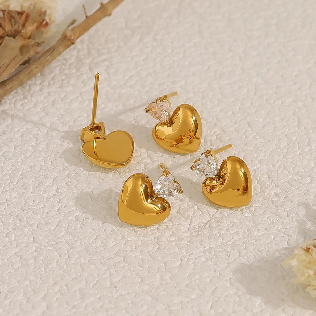 Small Heart Stud Earrings