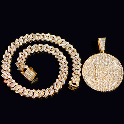 Round Initials Cuban Necklace