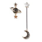 Rhinestone Moon & Star Earrings