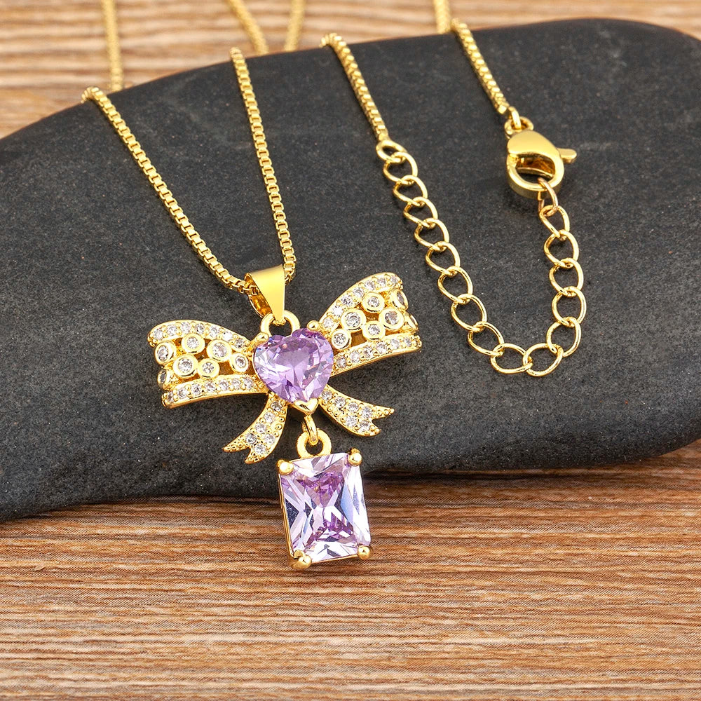 Bowknot Heart Necklace