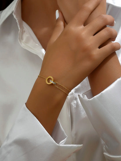 Gold Dual Ring Bracelet