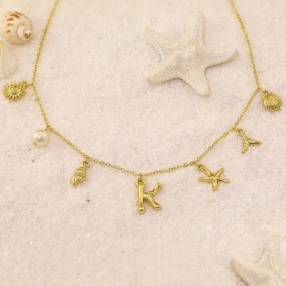 Seashell Initial Necklace