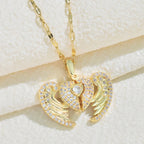 Embrace Angel Wing Heart Necklace