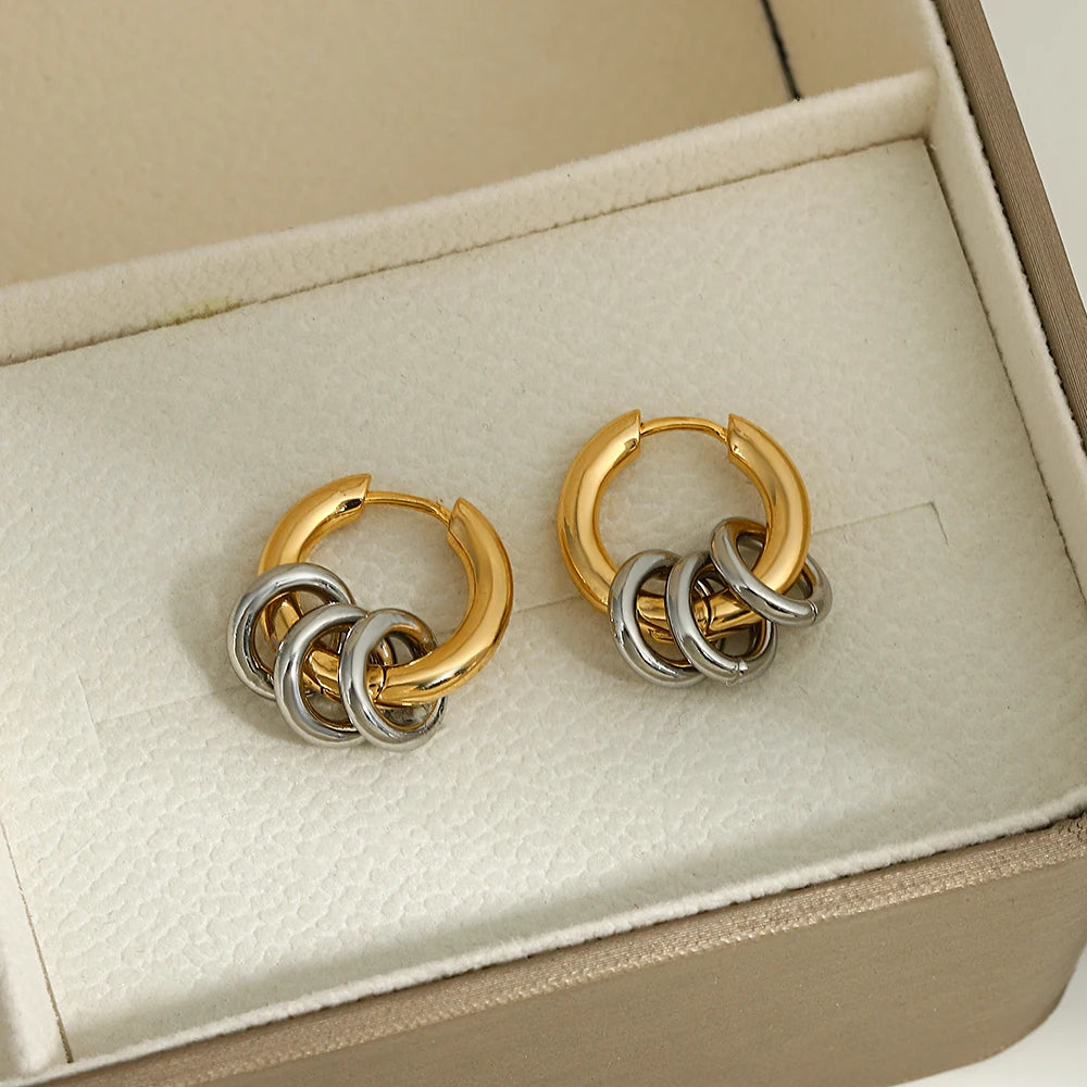 Two Tone Hoop Earrings