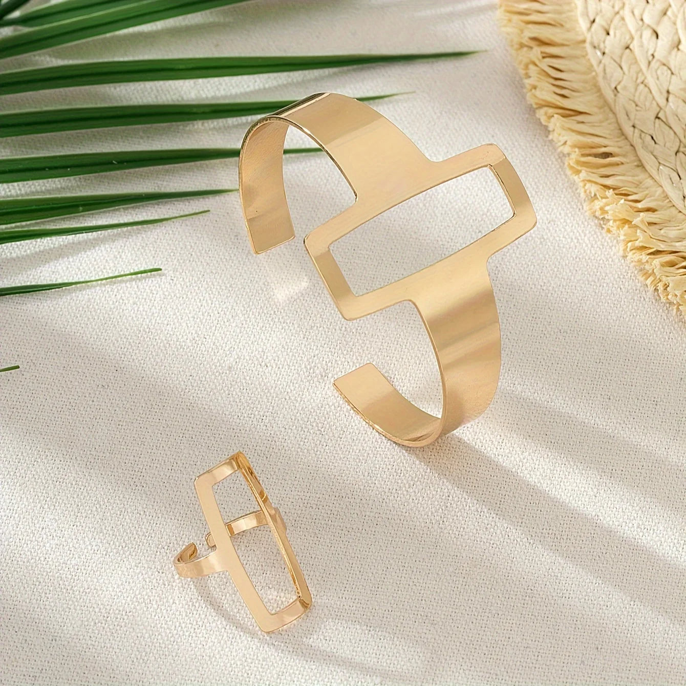 Hollow Geometric Square Jewelry Set