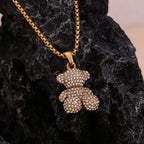 Studded Bear Necklace