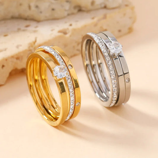 Three Piece Zircon Ring