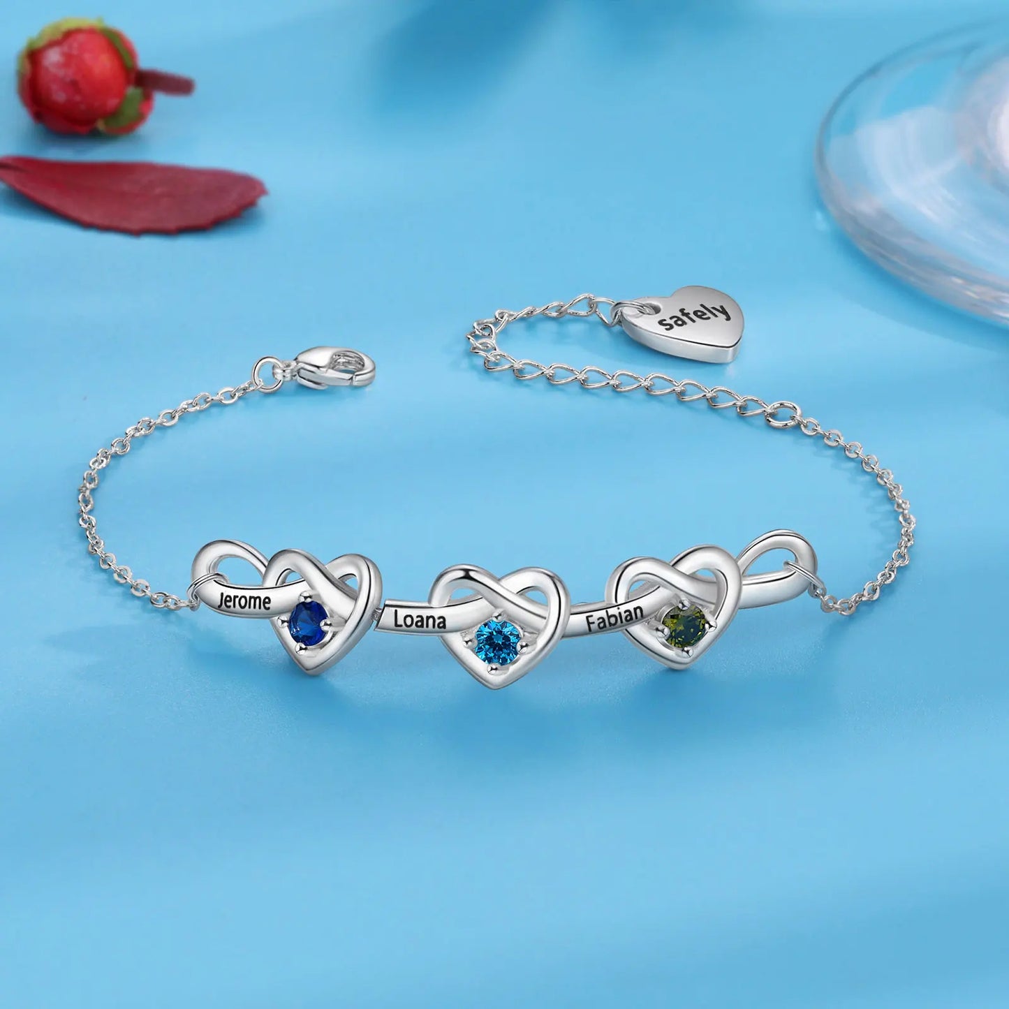 Personalized Knot Heart Bracelet