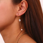 Pearl Flower Hoop Earrings