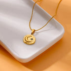 Blue Star Moon Necklace