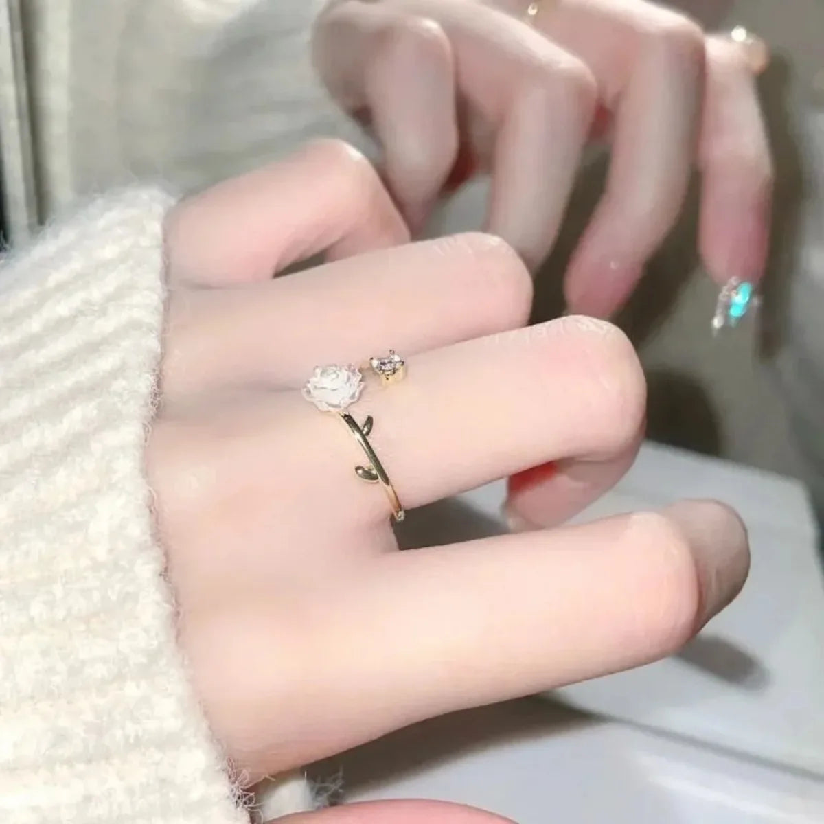 Zircon Flower Ring