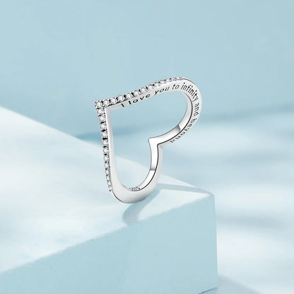 V Heart Love Ring