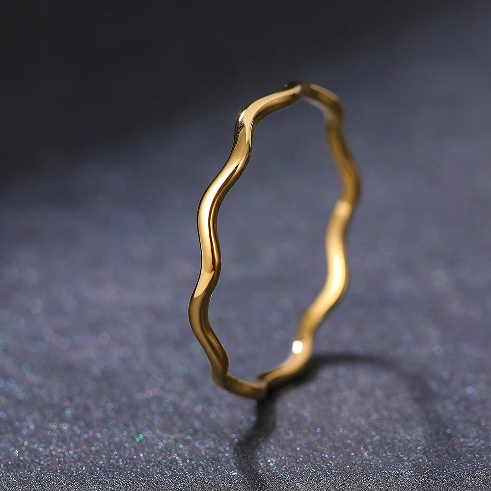 Simple Waves Key Rings Minimal Sea Wave Ring – Précieux
