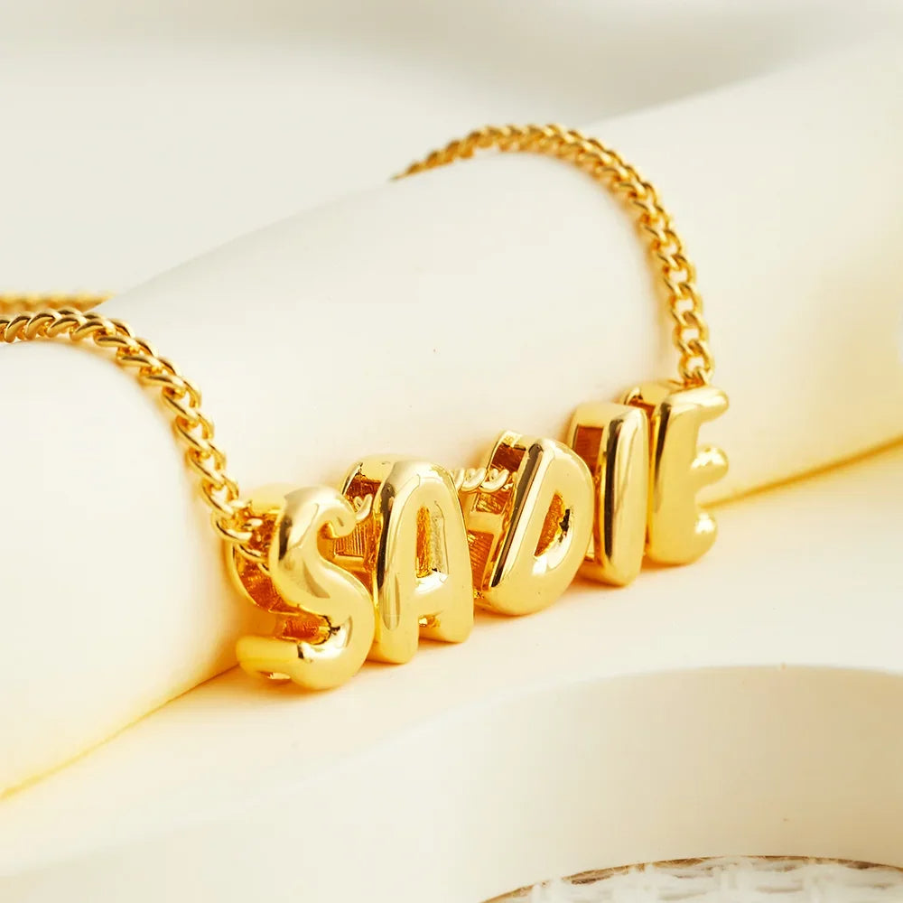 Personalized Bubble Name Necklace