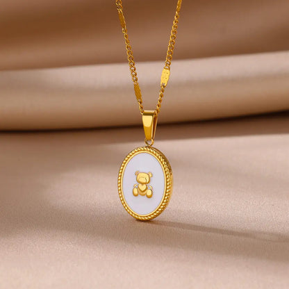 Oval Bear Necklace